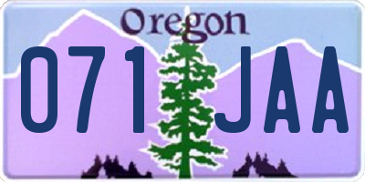 OR license plate 071JAA
