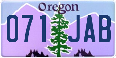 OR license plate 071JAB