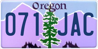 OR license plate 071JAC