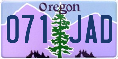 OR license plate 071JAD