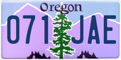 OR license plate 071JAE