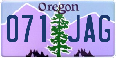 OR license plate 071JAG