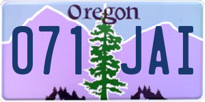 OR license plate 071JAI