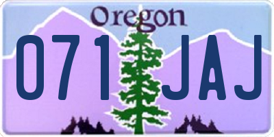 OR license plate 071JAJ