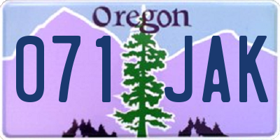 OR license plate 071JAK