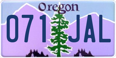 OR license plate 071JAL