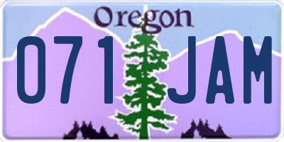 OR license plate 071JAM
