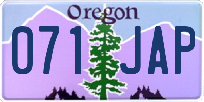OR license plate 071JAP