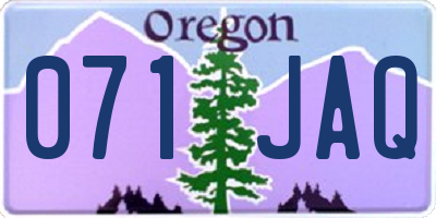 OR license plate 071JAQ