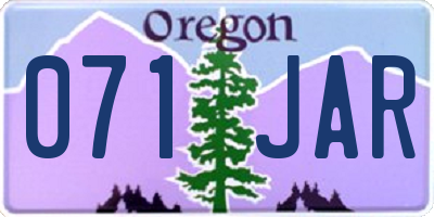 OR license plate 071JAR