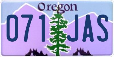 OR license plate 071JAS