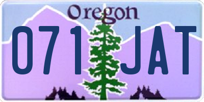 OR license plate 071JAT