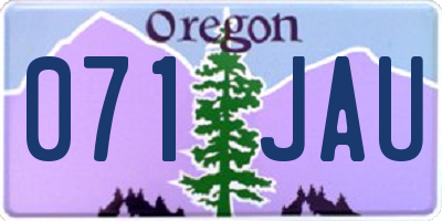 OR license plate 071JAU