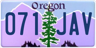 OR license plate 071JAV