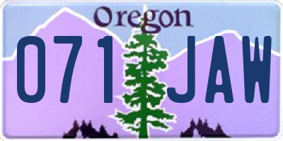 OR license plate 071JAW