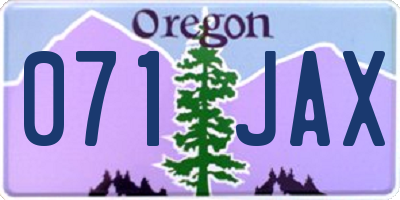 OR license plate 071JAX