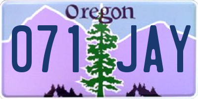 OR license plate 071JAY