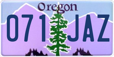 OR license plate 071JAZ