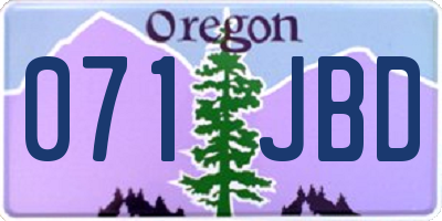 OR license plate 071JBD