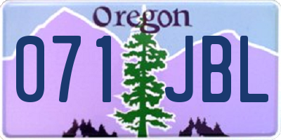 OR license plate 071JBL