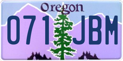 OR license plate 071JBM