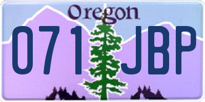 OR license plate 071JBP