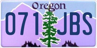 OR license plate 071JBS