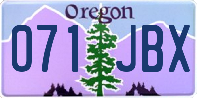 OR license plate 071JBX