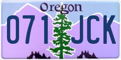 OR license plate 071JCK
