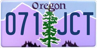 OR license plate 071JCT