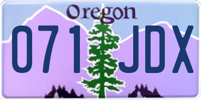 OR license plate 071JDX