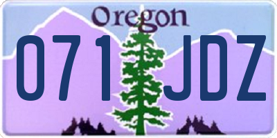 OR license plate 071JDZ