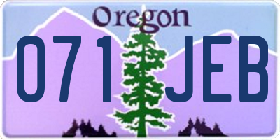 OR license plate 071JEB