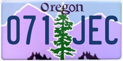 OR license plate 071JEC