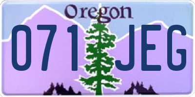 OR license plate 071JEG