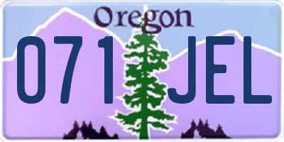 OR license plate 071JEL