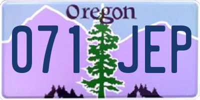 OR license plate 071JEP