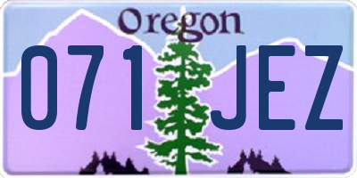 OR license plate 071JEZ