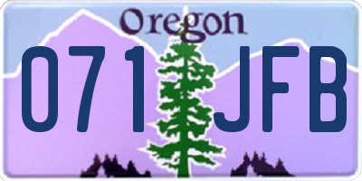 OR license plate 071JFB