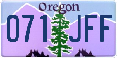 OR license plate 071JFF