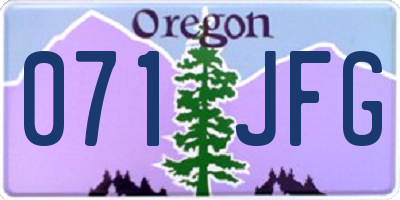 OR license plate 071JFG