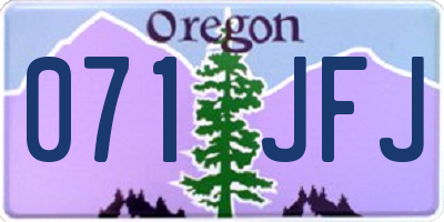OR license plate 071JFJ