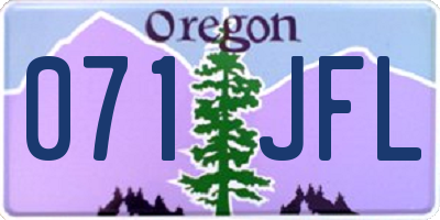 OR license plate 071JFL