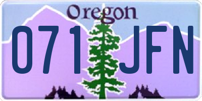 OR license plate 071JFN
