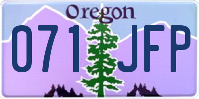 OR license plate 071JFP