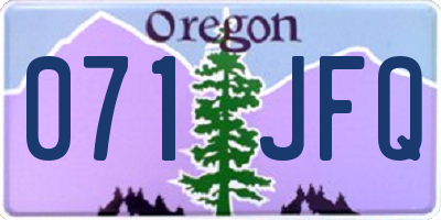OR license plate 071JFQ