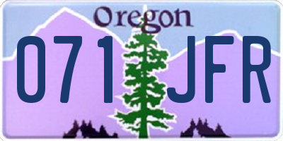 OR license plate 071JFR
