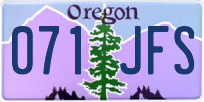 OR license plate 071JFS