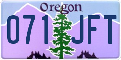 OR license plate 071JFT
