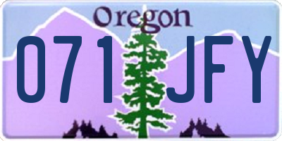 OR license plate 071JFY